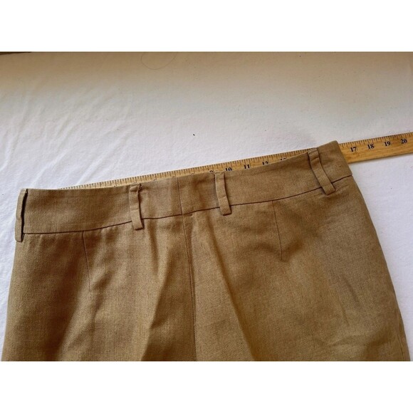 Akris Women Pants Flax Linen Wide Leg Brown 30x27 Waist Invisible Pocket - Picture 6 of 12